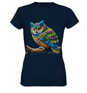 Mystische Eule - Ausdrucksstarke Kunst mit leuchtenden Farben - Ladies Premium Shirt Bright Lights Arts