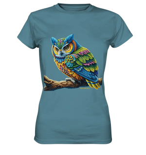 Mystische Eule - Ausdrucksstarke Kunst mit leuchtenden Farben - Ladies Premium Shirt Bright Lights Arts
