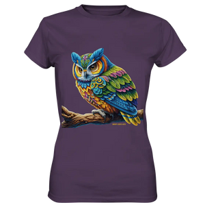Mystische Eule - Ausdrucksstarke Kunst mit leuchtenden Farben - Ladies Premium Shirt Bright Lights Arts