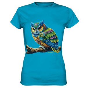 Mystische Eule - Ausdrucksstarke Kunst mit leuchtenden Farben - Ladies Premium Shirt Bright Lights Arts