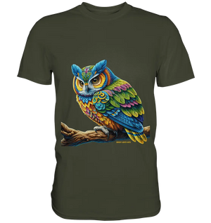 Mystische Eule - Ausdrucksstarke Kunst mit leuchtenden Farben - Premium Shirt Bright Lights Arts