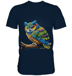 Mystische Eule - Ausdrucksstarke Kunst mit leuchtenden Farben - Premium Shirt Bright Lights Arts
