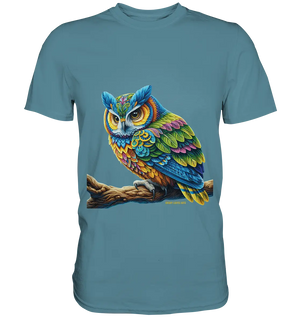 Mystische Eule - Ausdrucksstarke Kunst mit leuchtenden Farben - Premium Shirt Bright Lights Arts