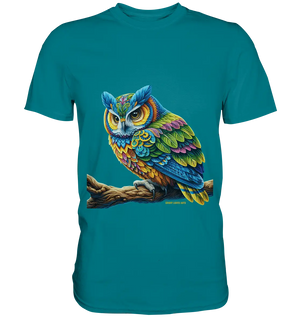 Mystische Eule - Ausdrucksstarke Kunst mit leuchtenden Farben - Premium Shirt Bright Lights Arts