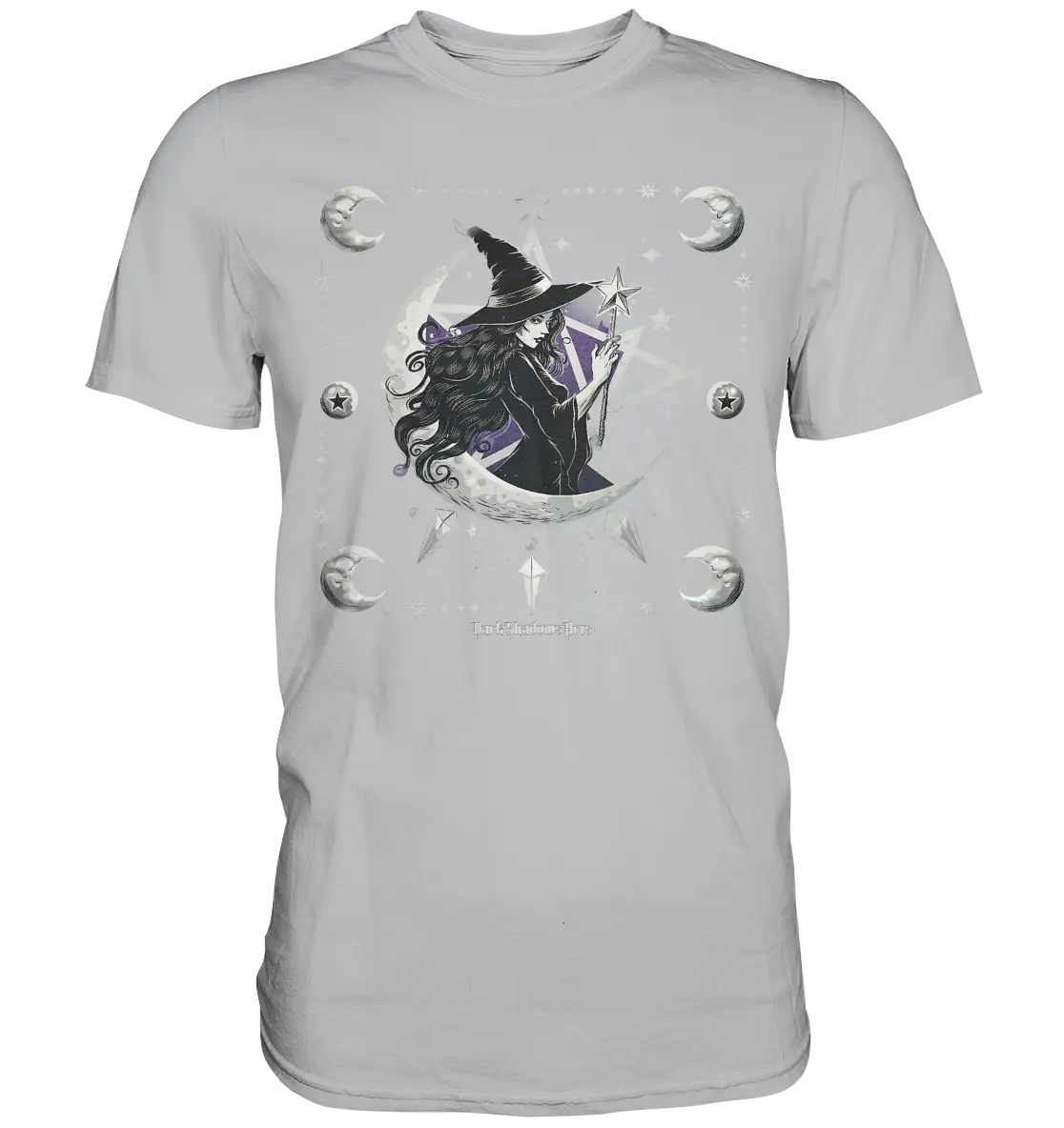 Mystische Hexe im Halbmond Magische Sternennacht - Premium Shirt Bright Lights Arts