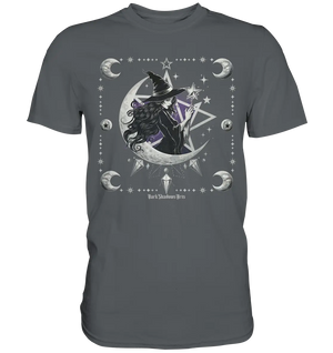 Mystische Hexe im Halbmond Magische Sternennacht - Premium Shirt Bright Lights Arts