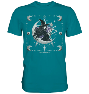 Mystische Hexe im Halbmond Magische Sternennacht - Premium Shirt Bright Lights Arts
