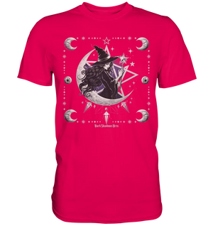 Mystische Hexe im Halbmond Magische Sternennacht - Premium Shirt Bright Lights Arts
