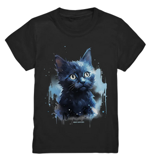 Mystische Katzenmagie β Faszinierendes Blau-Schwarz Design - Kids Premium Shirt Bright Lights Arts