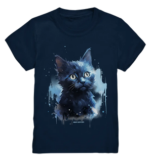Mystische Katzenmagie β Faszinierendes Blau-Schwarz Design - Kids Premium Shirt Bright Lights Arts