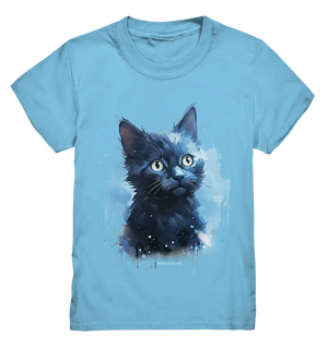 Mystische Katzenmagie β Faszinierendes Blau-Schwarz Design - Kids Premium Shirt Bright Lights Arts