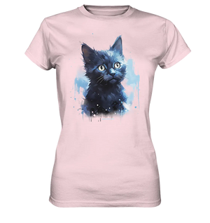 Mystische Katzenmagie – Faszinierendes Blau-Schwarz Design - Ladies Premium Shirt Bright Lights Arts