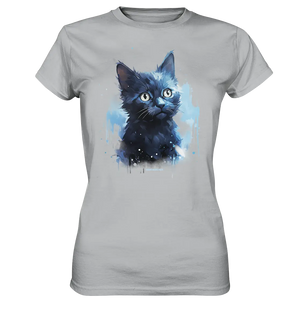 Mystische Katzenmagie – Faszinierendes Blau-Schwarz Design - Ladies Premium Shirt Bright Lights Arts