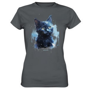 Mystische Katzenmagie – Faszinierendes Blau-Schwarz Design - Ladies Premium Shirt Bright Lights Arts