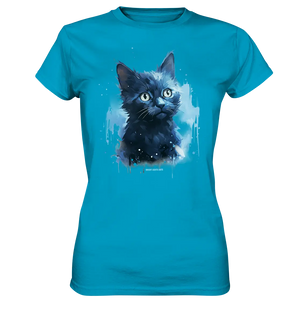 Mystische Katzenmagie – Faszinierendes Blau-Schwarz Design - Ladies Premium Shirt Bright Lights Arts