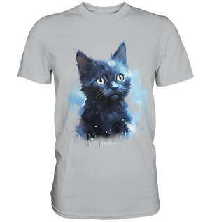 Mystische Katzenmagie – Faszinierendes Blau-Schwarz Design - Premium Shirt Bright Lights Arts