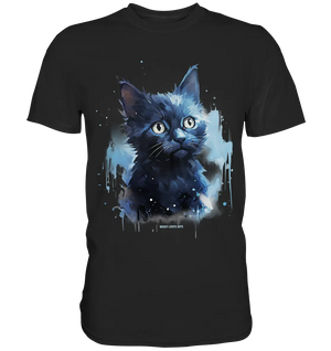 Mystische Katzenmagie – Faszinierendes Blau-Schwarz Design - Premium Shirt Bright Lights Arts