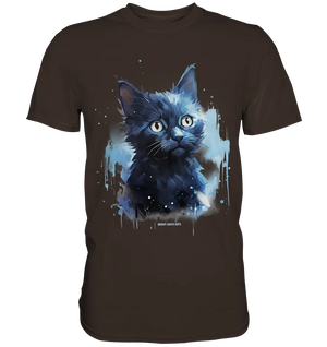 Mystische Katzenmagie – Faszinierendes Blau-Schwarz Design - Premium Shirt Bright Lights Arts