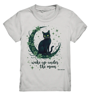 Mystische schwarze Katze auf Mondsichel I wake up under the moon - Kids Premium Shirt Bright Lights Arts