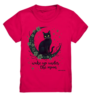 Mystische schwarze Katze auf Mondsichel I wake up under the moon - Kids Premium Shirt Bright Lights Arts