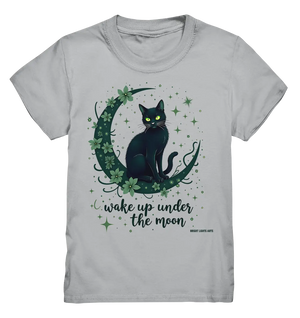 Mystische schwarze Katze auf Mondsichel I wake up under the moon - Kids Premium Shirt Bright Lights Arts
