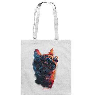 Neon-Katzenkönig – Leuchtende Farbenpracht - Baumwolltasche Bright Lights Arts