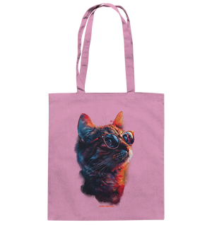Neon-Katzenkönig – Leuchtende Farbenpracht - Baumwolltasche Bright Lights Arts
