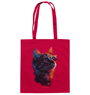 Neon-Katzenkönig – Leuchtende Farbenpracht - Baumwolltasche Bright Lights Arts