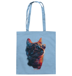 Neon-Katzenkönig – Leuchtende Farbenpracht - Baumwolltasche Bright Lights Arts