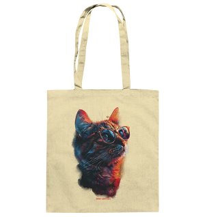 Neon-Katzenkönig – Leuchtende Farbenpracht - Baumwolltasche Bright Lights Arts