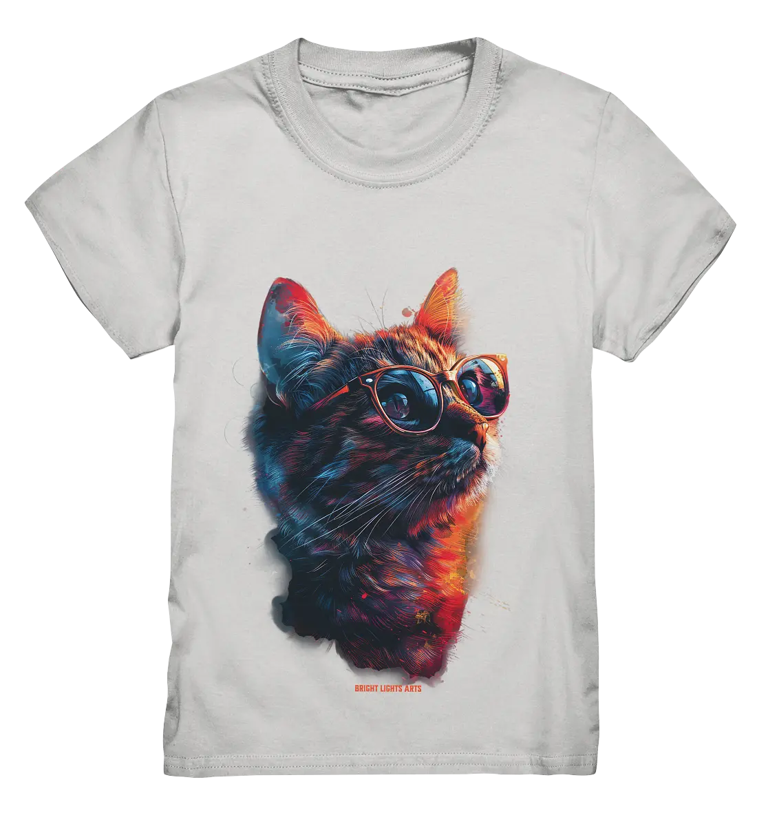 Neon-Katzenkönig – Leuchtende Farbenpracht - Kids Premium Shirt Bright Lights Arts