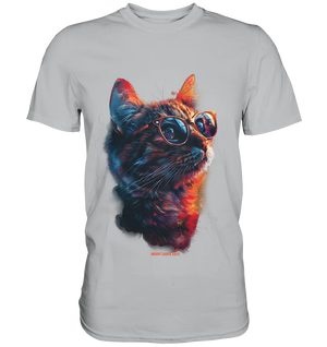 Neon-Katzenkönig – Leuchtende Farbenpracht - Premium Shirt Bright Lights Arts