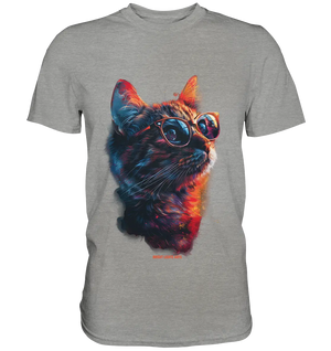 Neon-Katzenkönig – Leuchtende Farbenpracht - Premium Shirt Bright Lights Arts