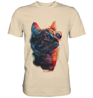 Neon-Katzenkönig – Leuchtende Farbenpracht - Premium Shirt Bright Lights Arts