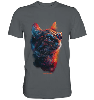Neon-Katzenkönig – Leuchtende Farbenpracht - Premium Shirt Bright Lights Arts