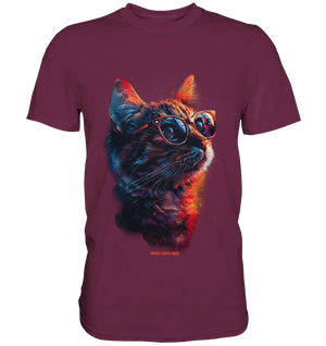 Neon-Katzenkönig – Leuchtende Farbenpracht - Premium Shirt Bright Lights Arts