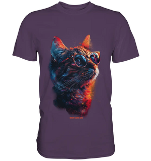 Neon-Katzenkönig – Leuchtende Farbenpracht - Premium Shirt Bright Lights Arts