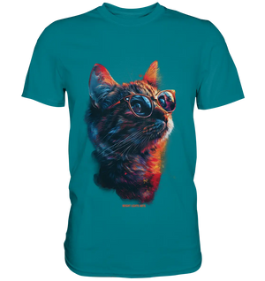 Neon-Katzenkönig – Leuchtende Farbenpracht - Premium Shirt Bright Lights Arts