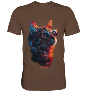 Neon-Katzenkönig – Leuchtende Farbenpracht - Premium Shirt Bright Lights Arts