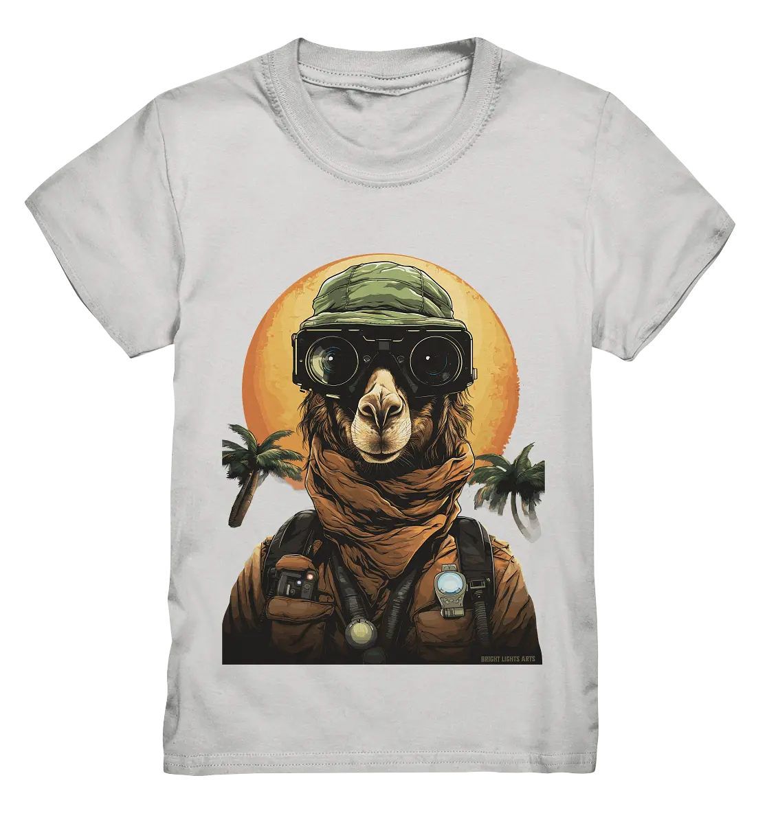 Night Ops Camel – Abenteuerliches und humorvolles Wüstendesign - Kids Premium Shirt Bright Lights Arts