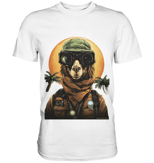 Night Ops Camel – Abenteuerliches und humorvolles Wüstendesign - Premium Shirt Bright Lights Arts