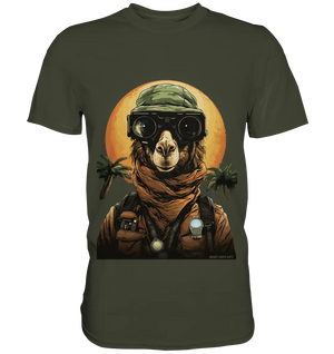 Night Ops Camel – Abenteuerliches und humorvolles Wüstendesign - Premium Shirt Bright Lights Arts