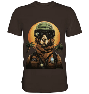 Night Ops Camel – Abenteuerliches und humorvolles Wüstendesign - Premium Shirt Bright Lights Arts