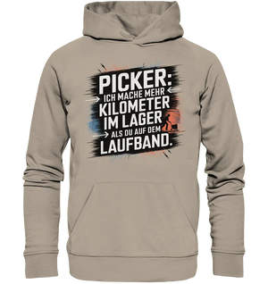 Picker – Kilometerjagd im Lager, neu definiert - Organic Hoodie - Bright Lights Arts