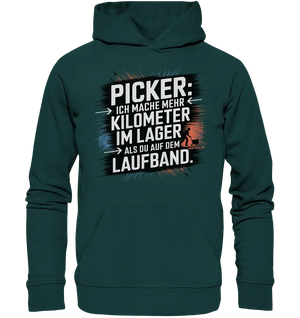Picker – Kilometerjagd im Lager, neu definiert - Organic Hoodie - Bright Lights Arts