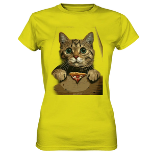 Pizza Cat - Niedlich & Humorvoll - Ladies Premium Shirt Bright Lights Arts