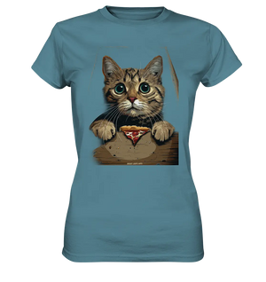 Pizza Cat - Niedlich & Humorvoll - Ladies Premium Shirt Bright Lights Arts