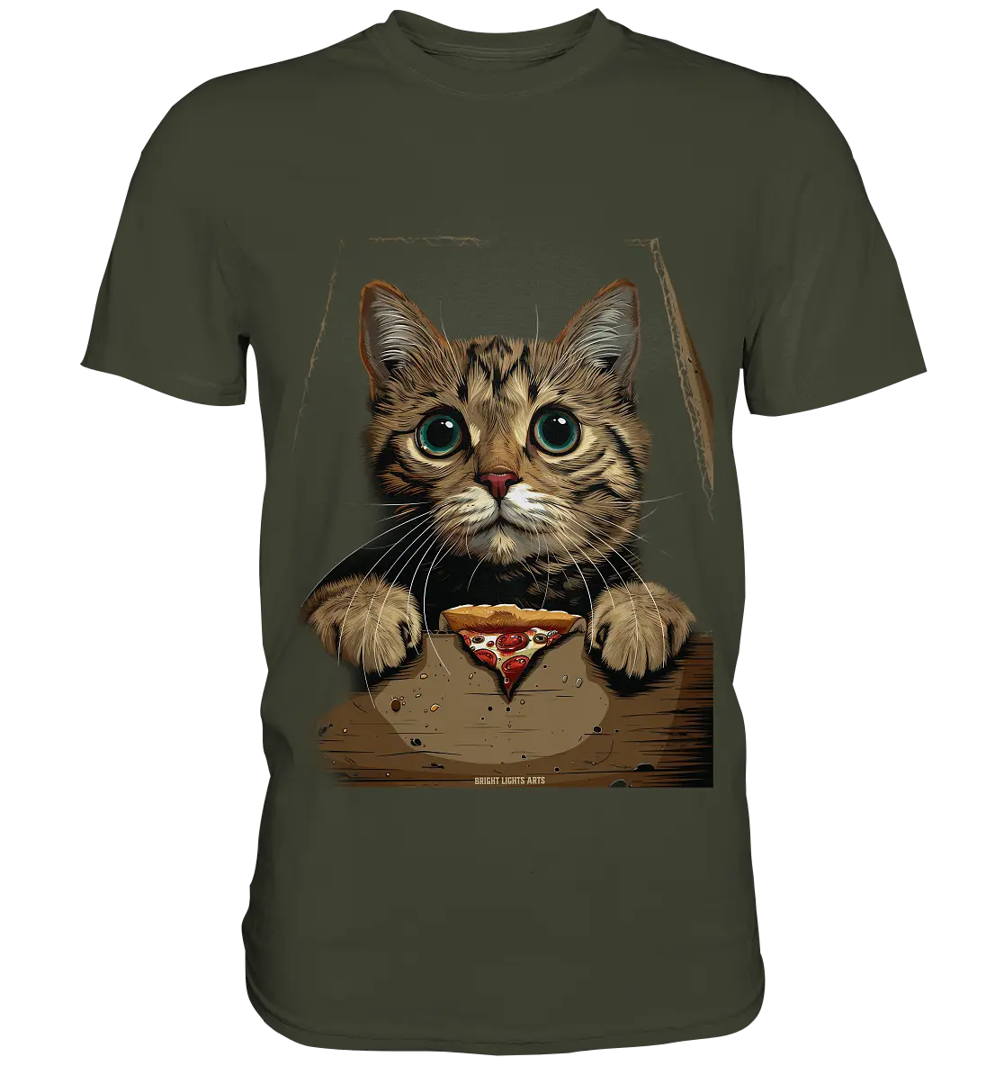 Pizza Cat - Niedlich & Humorvoll - Premium Shirt Bright Lights Arts