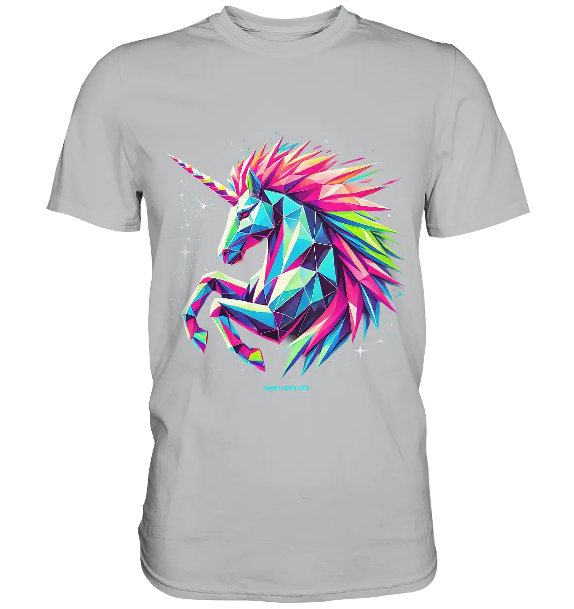 Prunkendes geometrisches Einhorn - Premium Shirt Bright Lights Arts