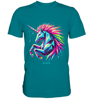 Prunkendes geometrisches Einhorn - Premium Shirt Bright Lights Arts